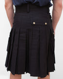 Mens' Snap Button Black Utility Kilt - Utility Kilts -  - Best In Scotland - 8